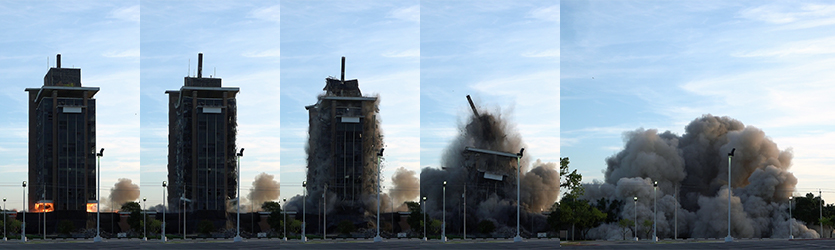 Bank Implosion Progression - building implosion sound effects