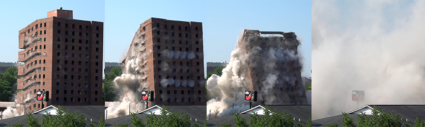 Dormitory Implosion Progression - building implosion sound effects