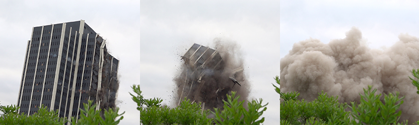 Large Office Implosion Progression - building implosion sound effects