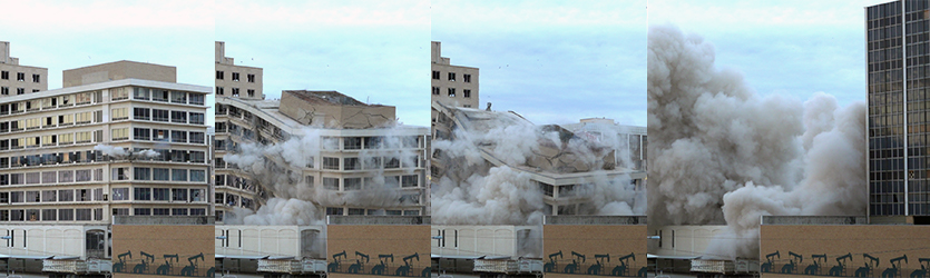 Medium Office Implosion Progression - building implosion sound effects